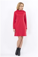 Dress, long sleeves, turtle neck, without pattern